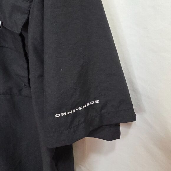 Columbia Shirt Mens XL Black PFG Fishing Outdoor Short Sleeve Pockets Vented - Picture 4 of 15